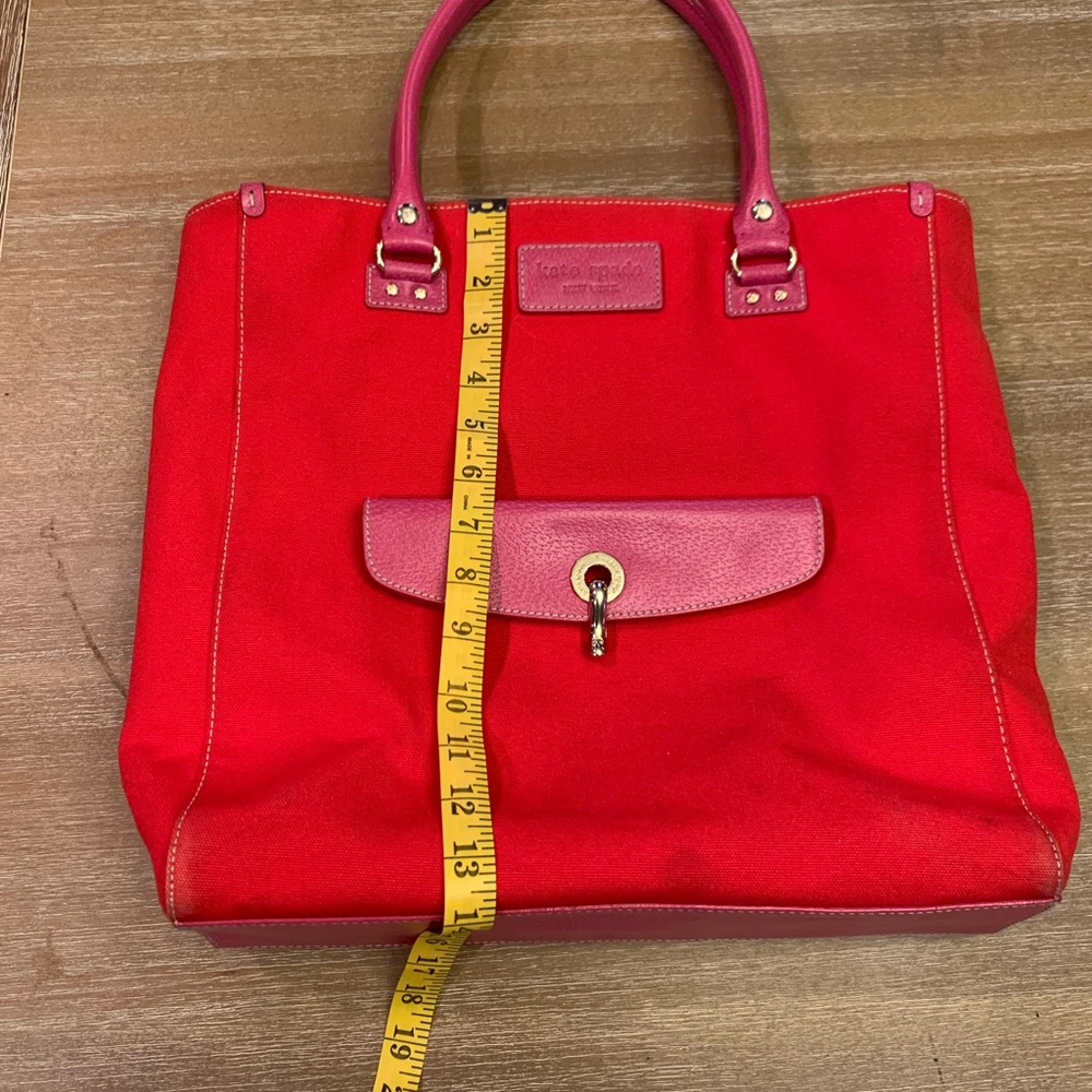 Kate Spade Red and Pink Tote with Structured Design - Picture 2 of 11